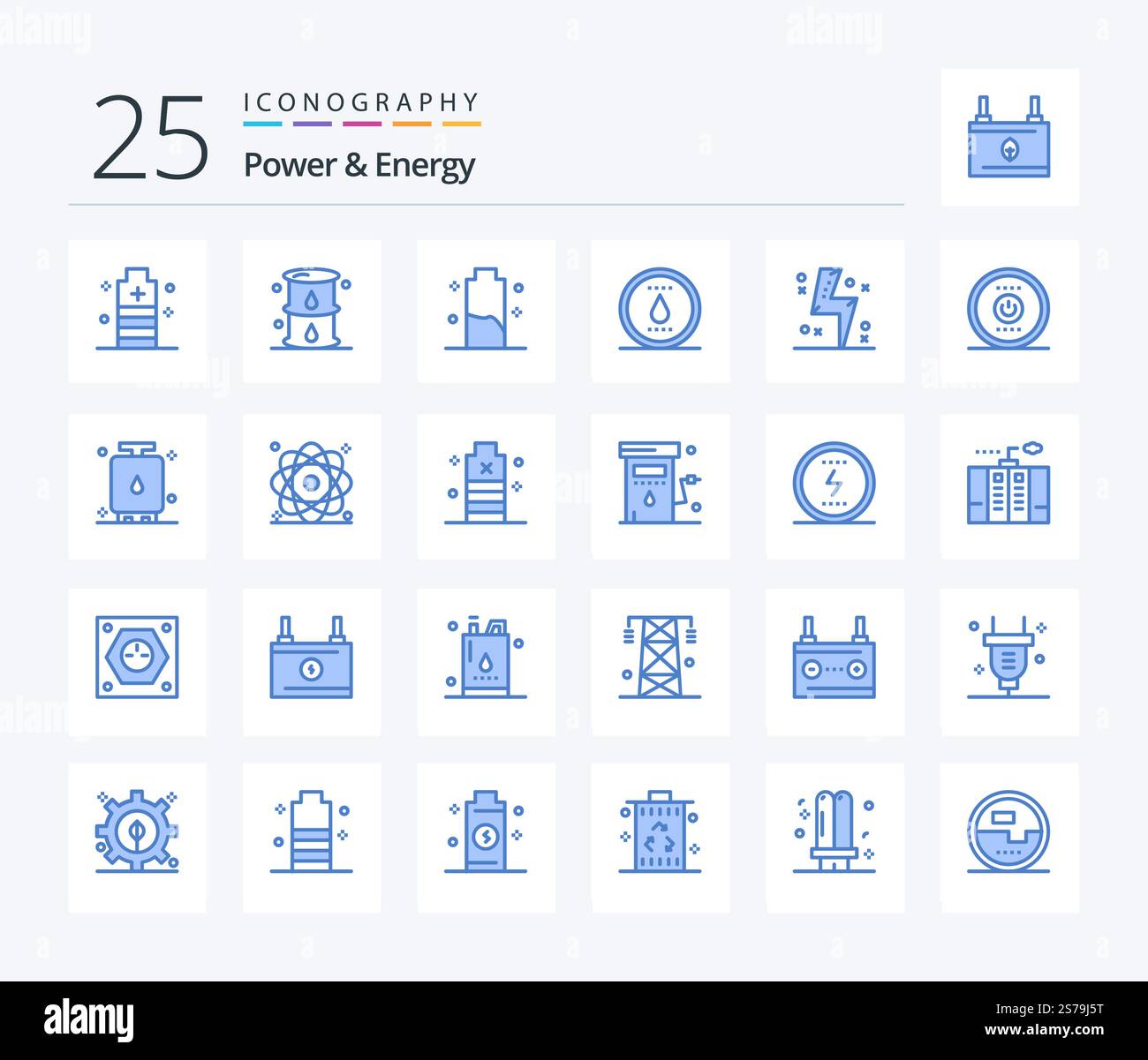 Power And Energy 25 Blue Color icon pack including power. energy. oil ...