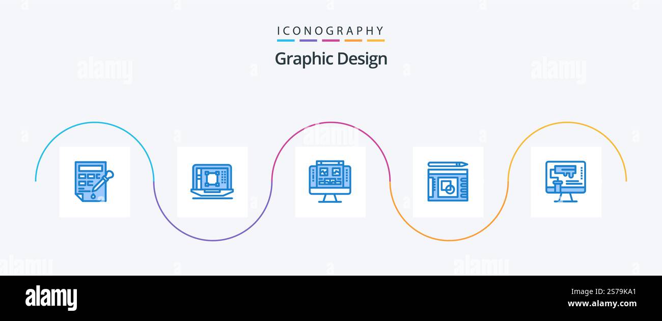 Graphic Design Blue 5 Icon Pack Including computer. presentation ...