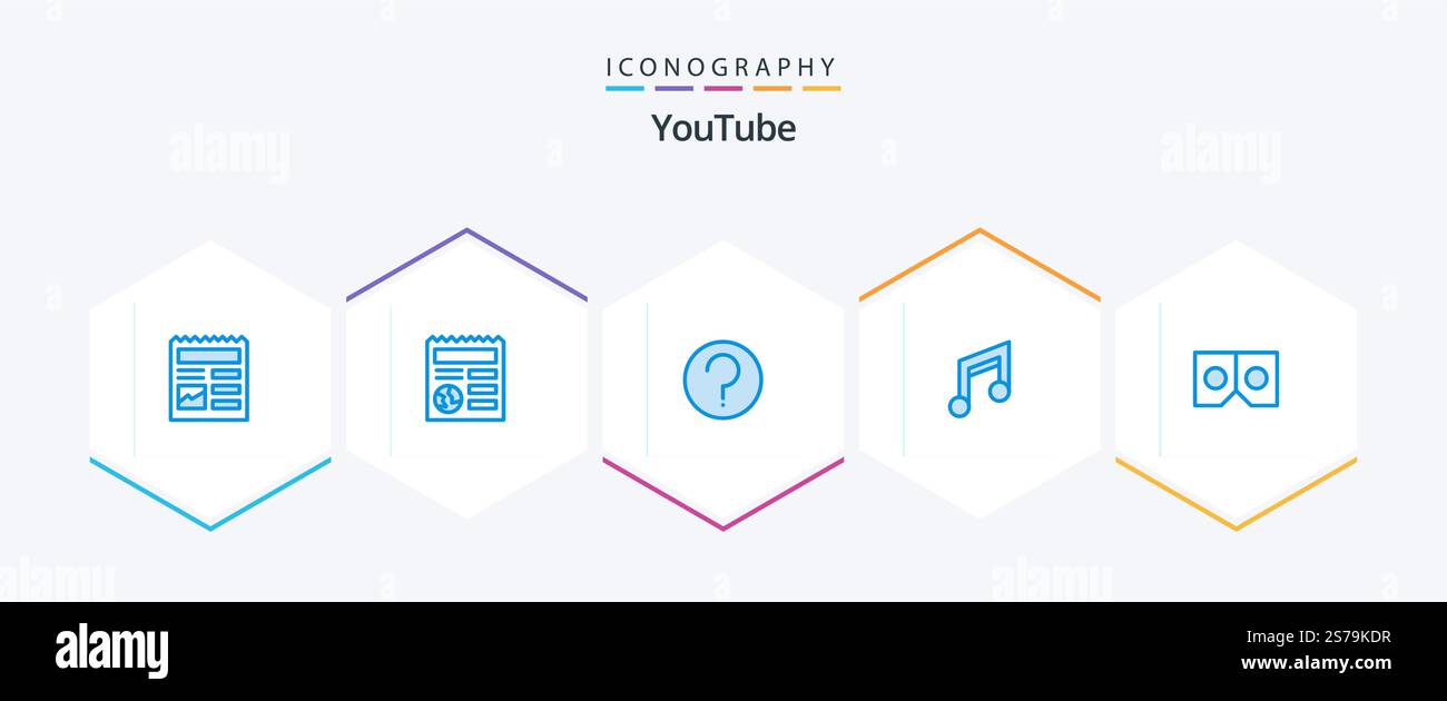 Youtube 25 Blue icon pack including 3d. mobile. basic. design. app Stock Vector