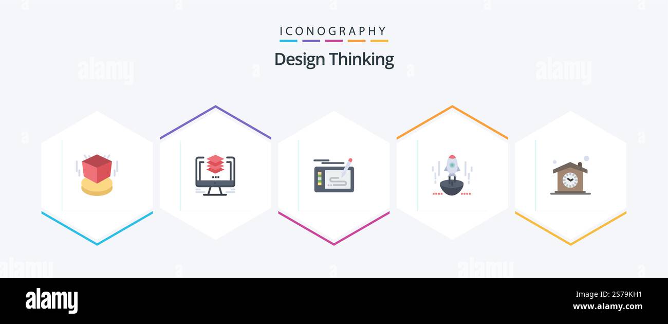Design Thinking 25 Flat icon pack including business. launch. computer ...