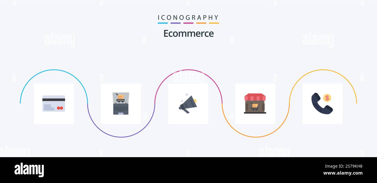Ecommerce Flat 5 Icon Pack Including shopping. ecommerce. speaker ...