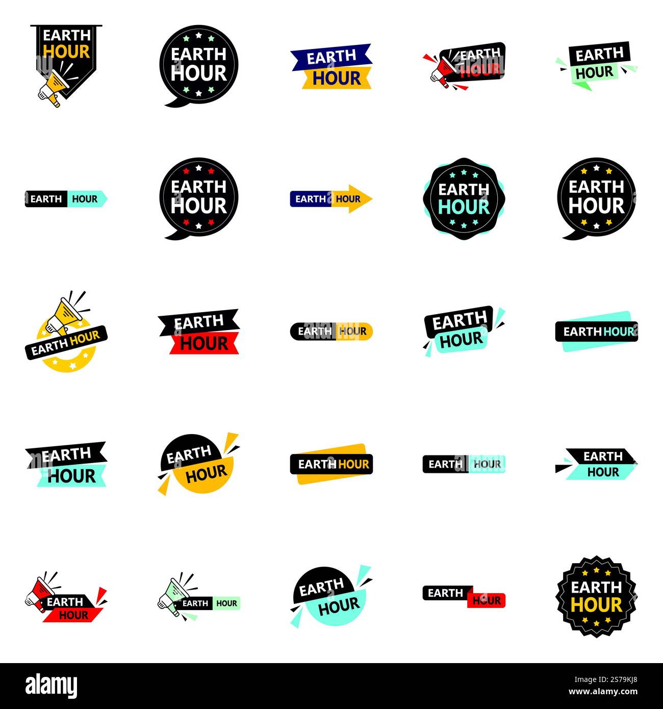 Earth Hour Bundle 25 Fully Editable Vector Designs for Environmental ...