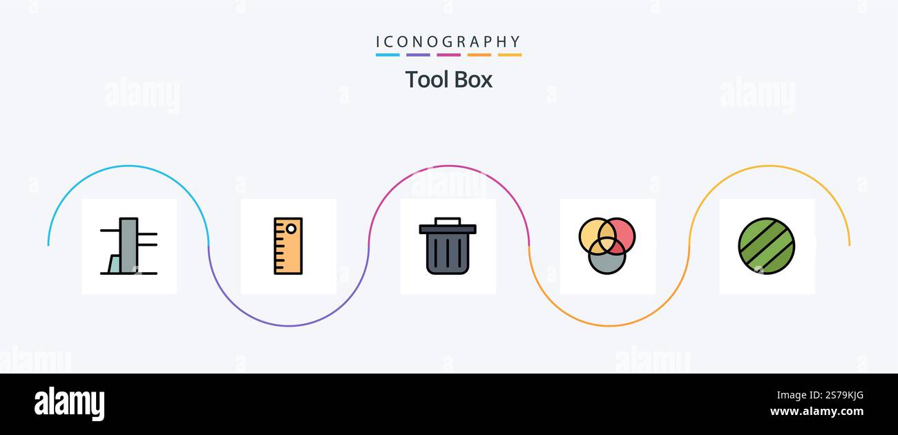 Tools Line Filled Flat 5 Icon Pack Including Stock Vector Image & Art ...