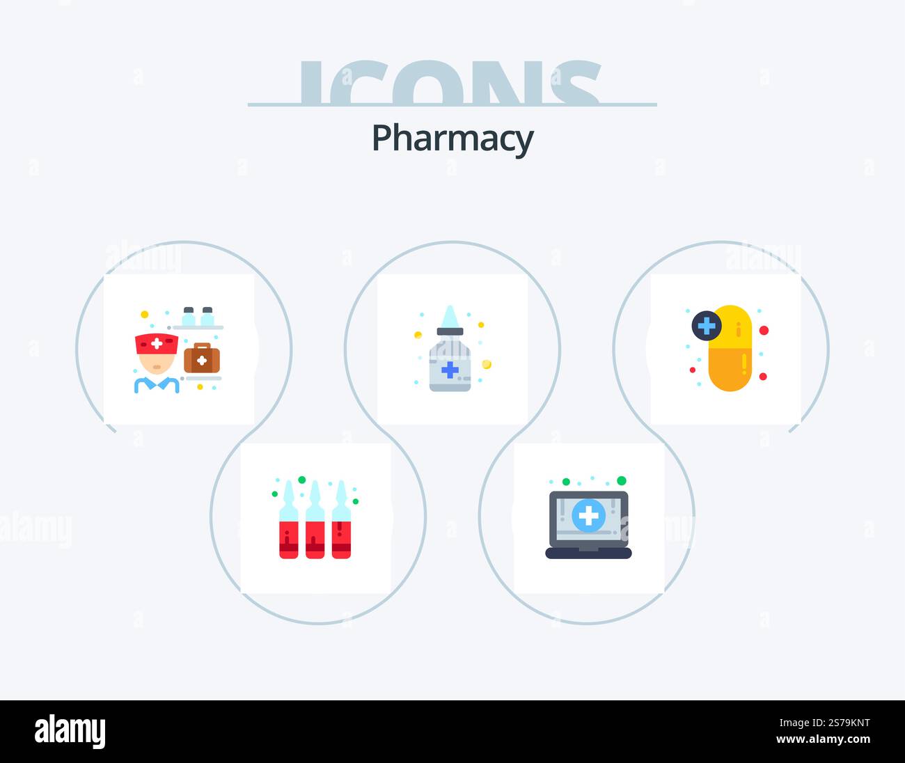 Pharmacy Flat Icon Pack 5 Icon Design. drugs. medicine. medication ...