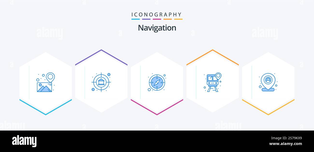 Navigation 25 Blue icon pack including location. pin. compass. map ...