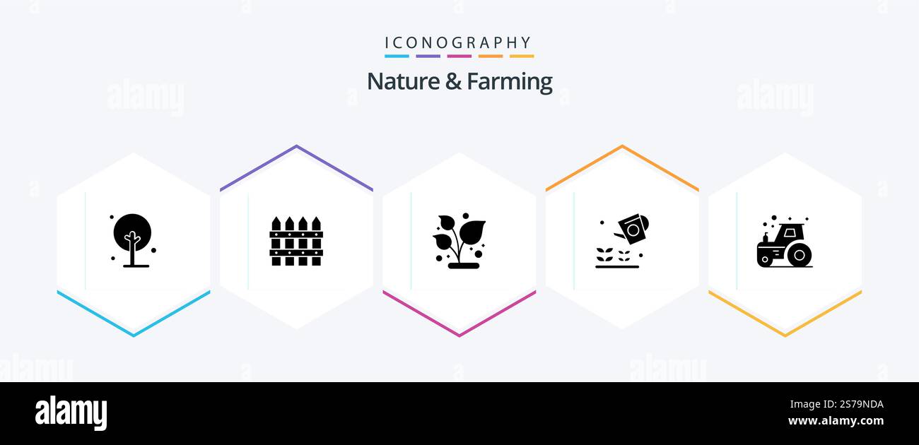 Nature And Farming 25 Glyph icon pack including farm. sprinkier. grow ...