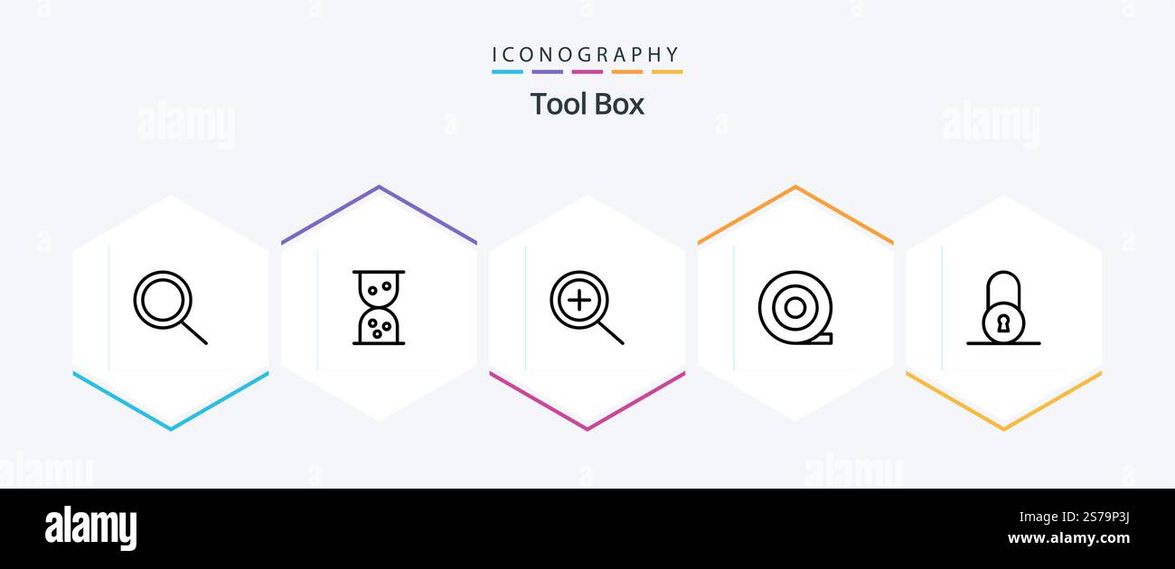 Tools 25 Line icon pack including . padlock. Stock Vector