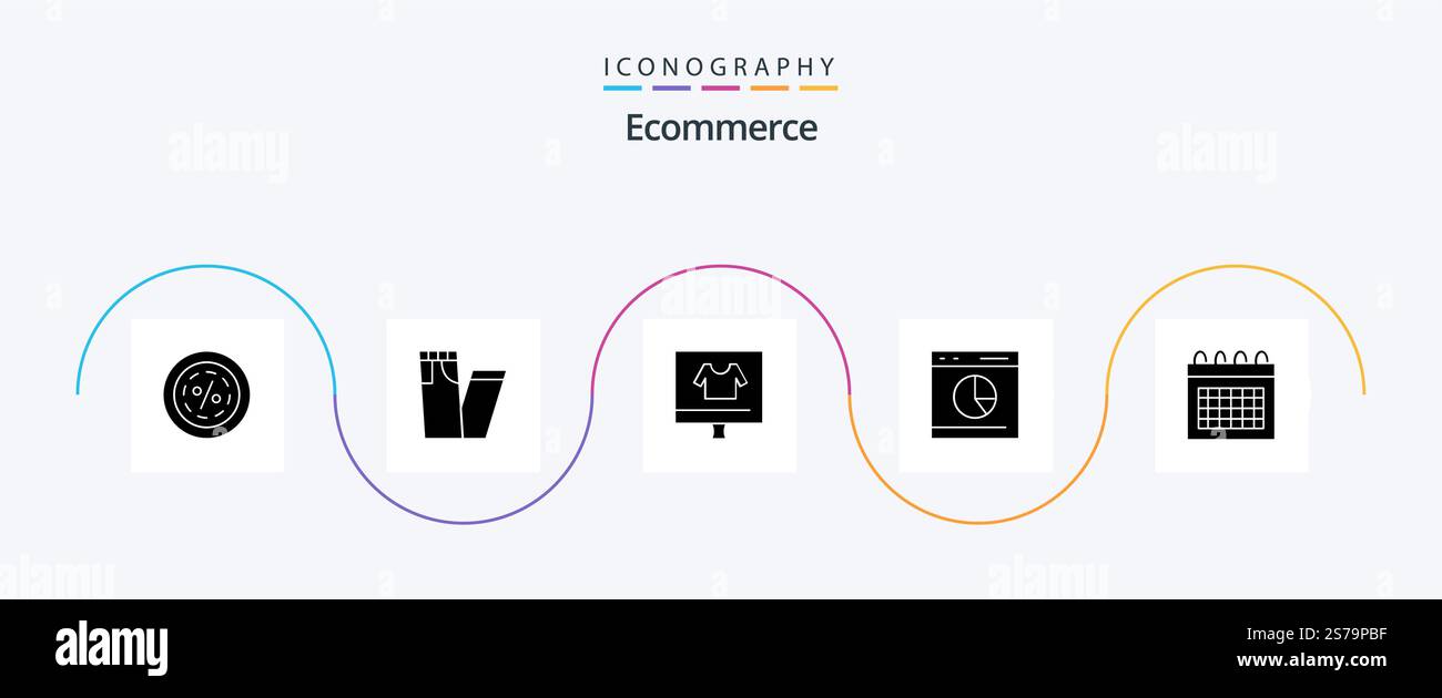 Ecommerce Glyph 5 Icon Pack Including statistics. e. apparel. diagram ...