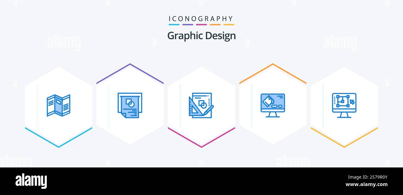 Graphic Design 25 Blue icon pack including decrease. screen. book ...