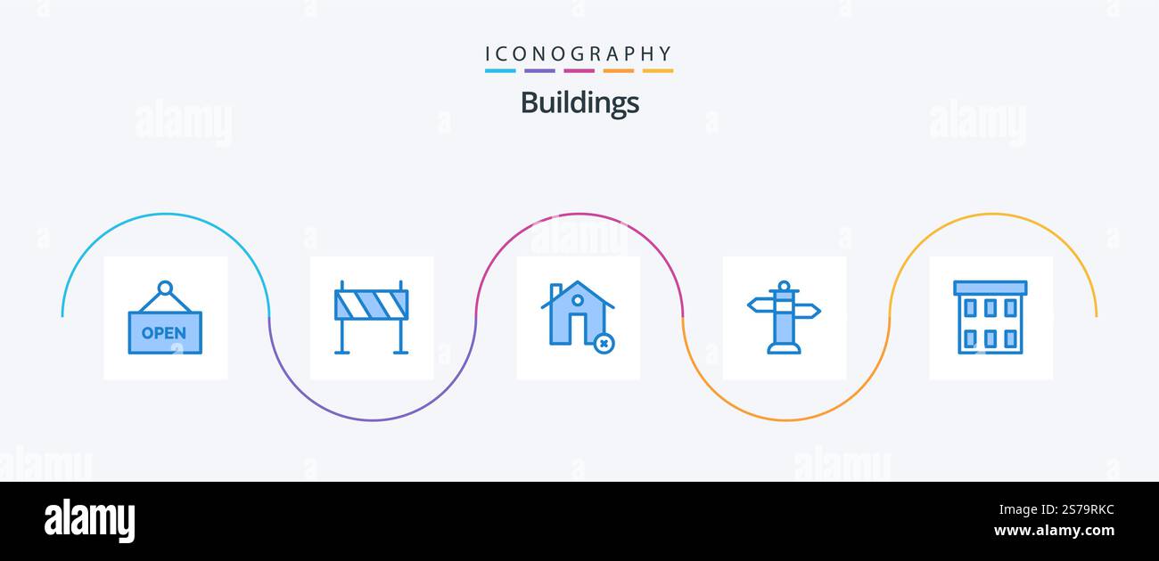 Buildings Blue 5 Icon Pack Including buildings. street. buildings. sign ...