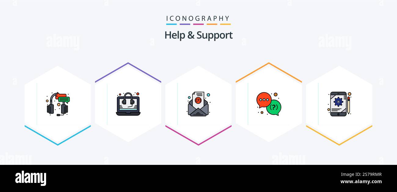 Help And Support 25 FilledLine icon pack including configuration ...