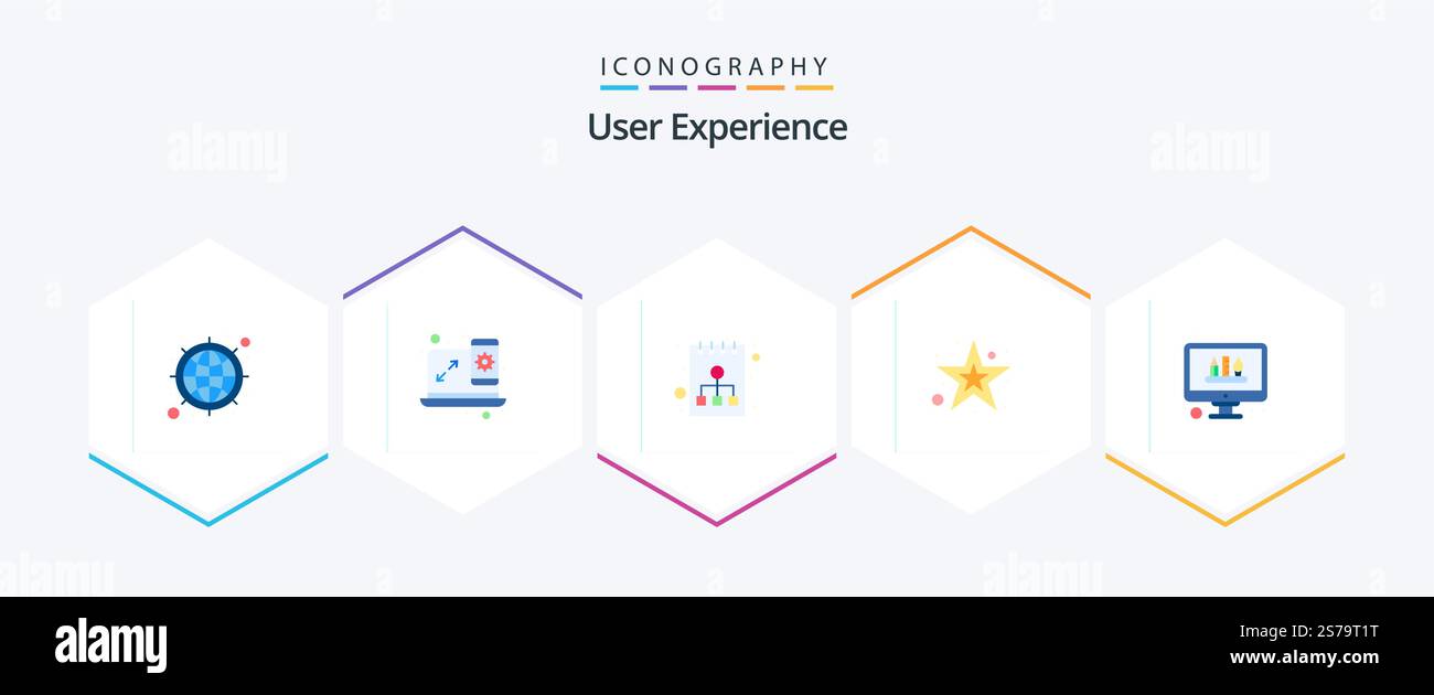 User Experience 25 Flat icon pack including web. design. planning. edit tools. shapes Stock Vector