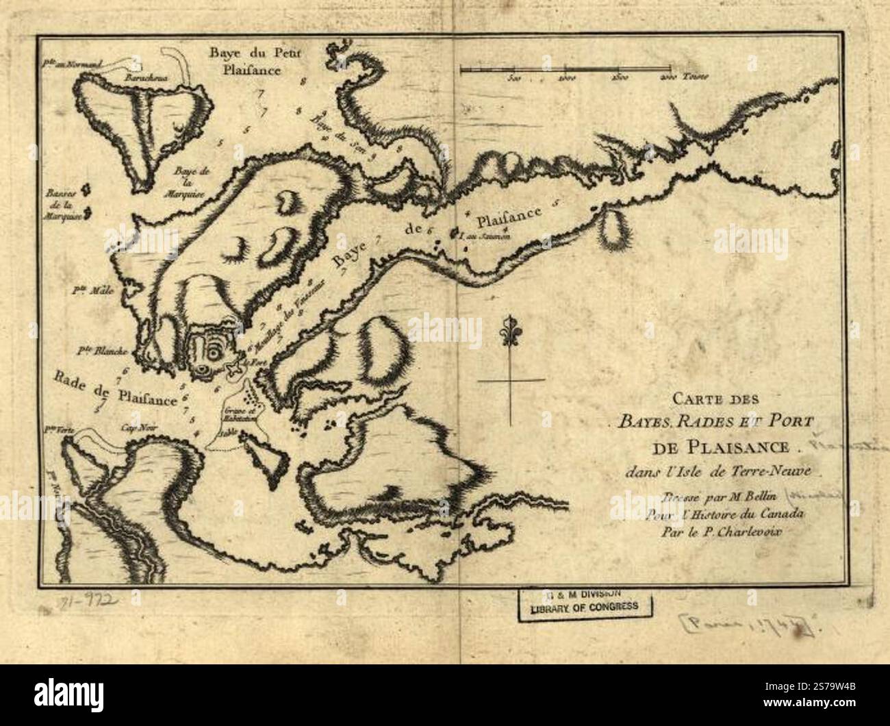 Carte des bayes, rades et port de Plaisance dans l'Isle de Terre-Neuve ...