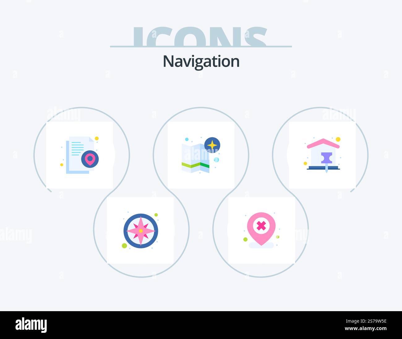 Navigation Flat Icon Pack 5 Icon Design. point. pin. delete. map ...