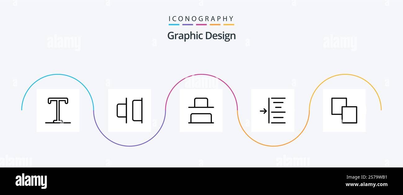 Design Line 5 Icon Pack Including . vertical. s. clone Stock Vector ...