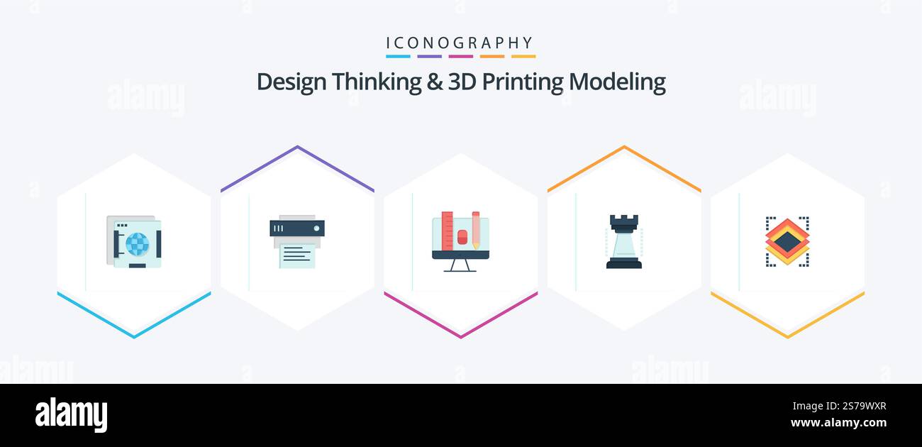 Design Thinking And D Printing Modeling 25 Flat icon pack including ...