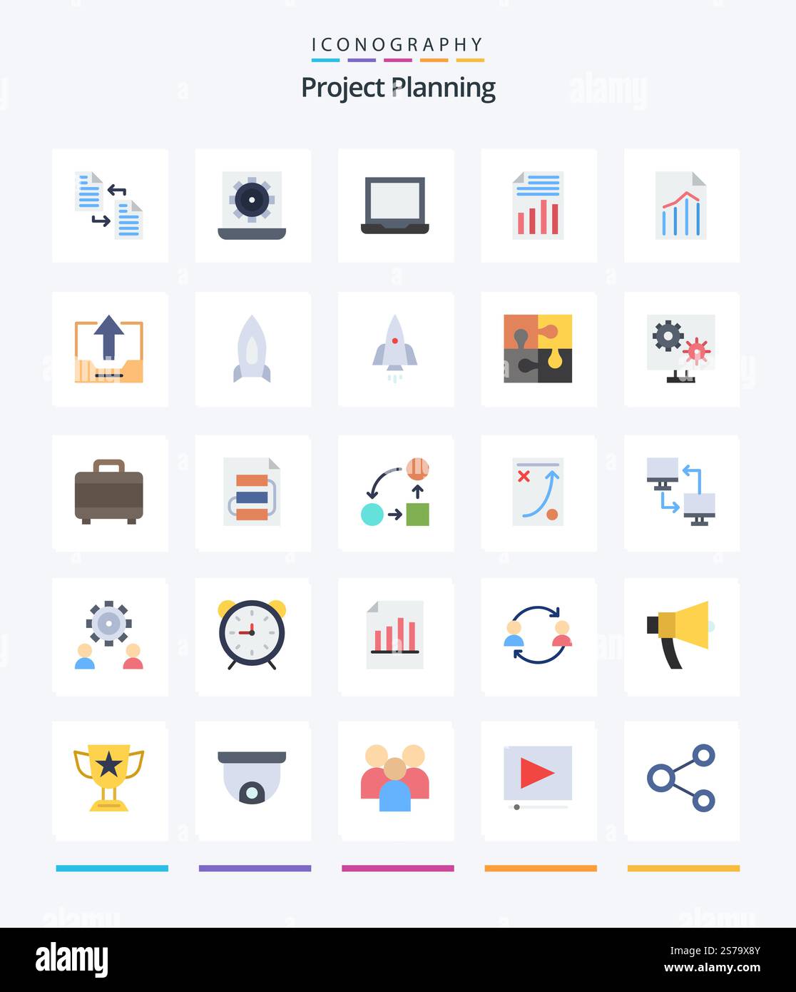 Creative Project Planing 25 Flat icon pack Such As drawer. cabinet ...