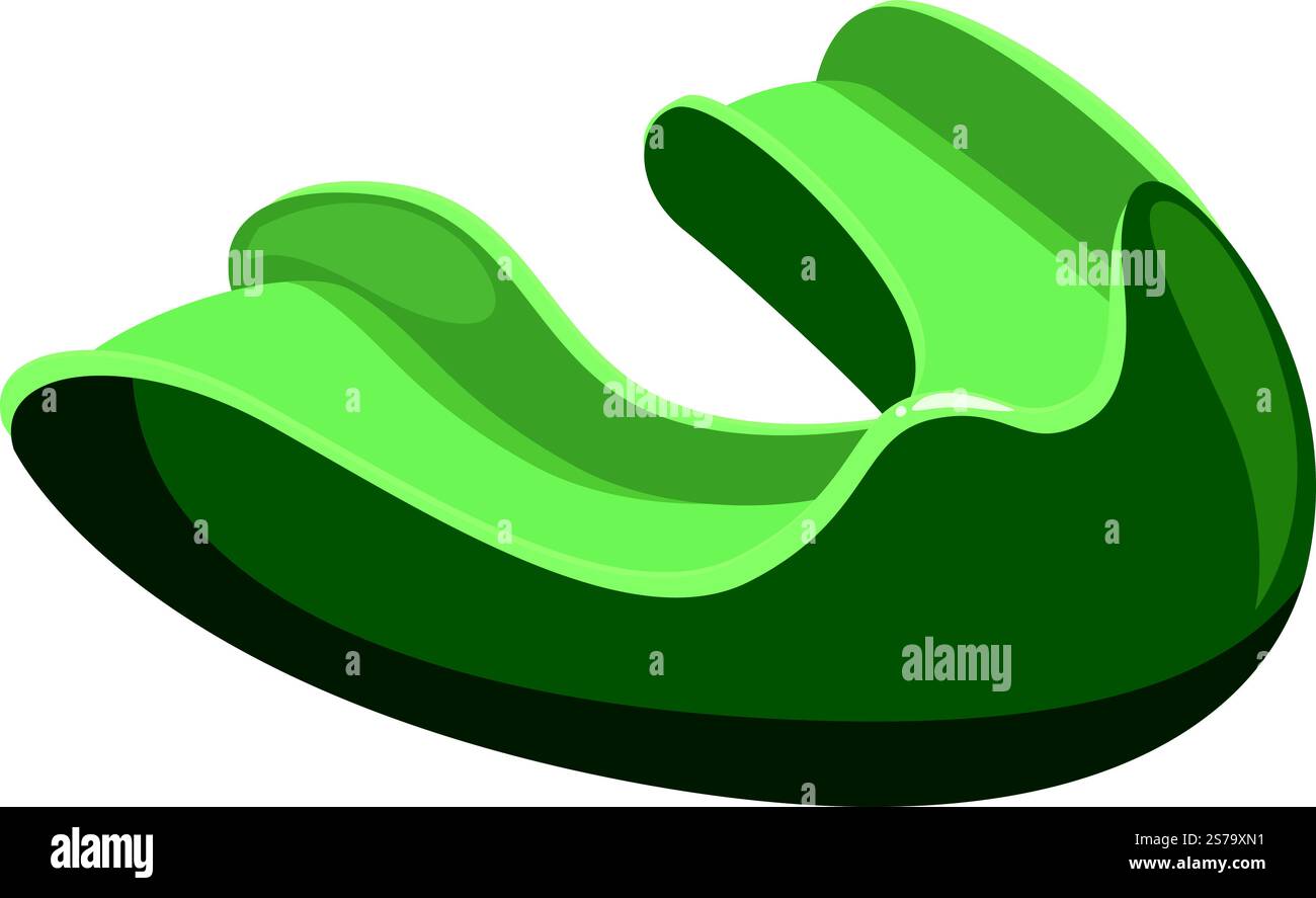 Green mouthguard icon cartoon vector. Dental teeth. Boxing sport. Green ...