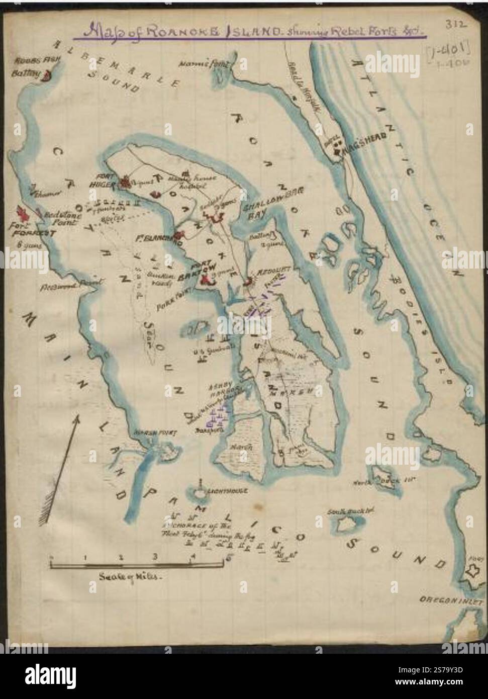 Roanoke island map hi-res stock photography and images - Alamy