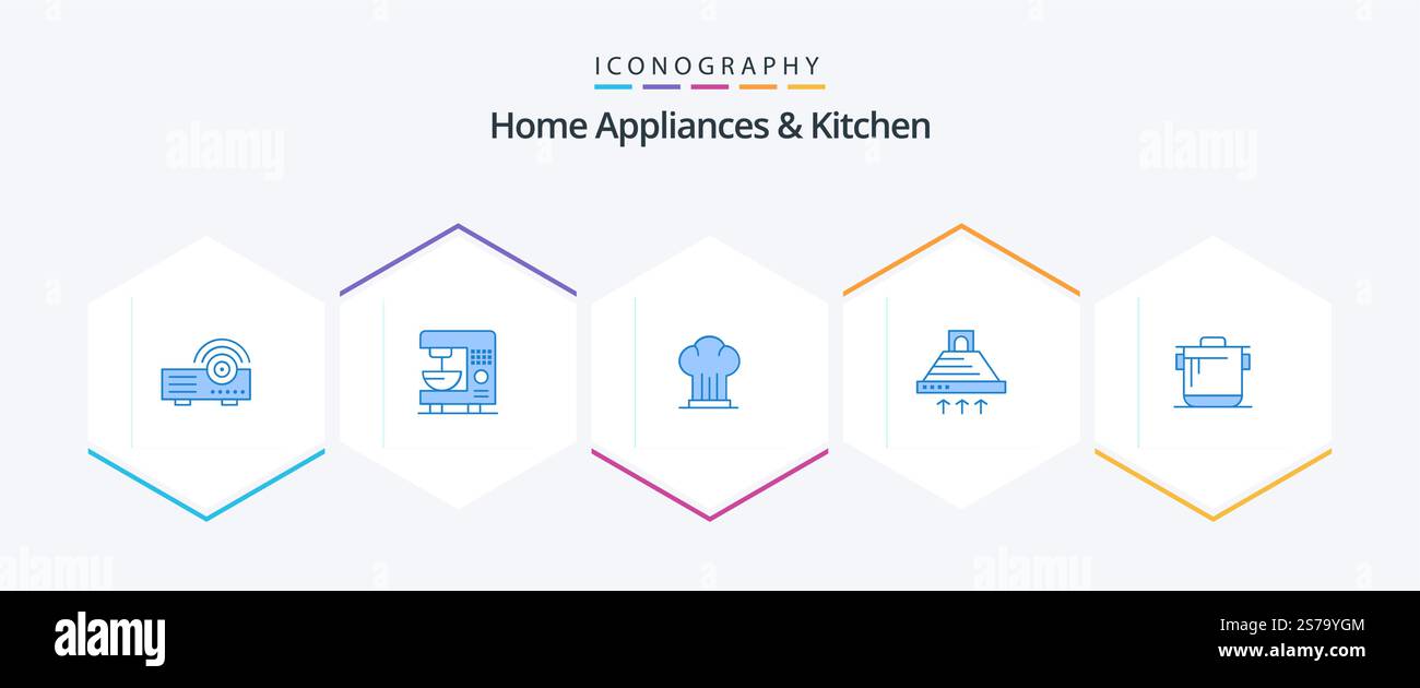 Home Appliances And Kitchen 25 Blue icon pack including smoke. kitchen ...