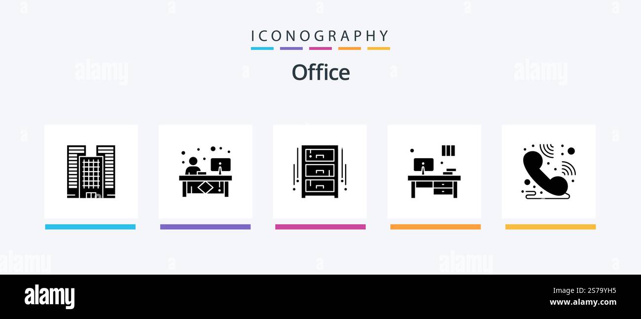 Office Glyph 5 Icon Pack Including helpdesk. workplace. draw. office ...