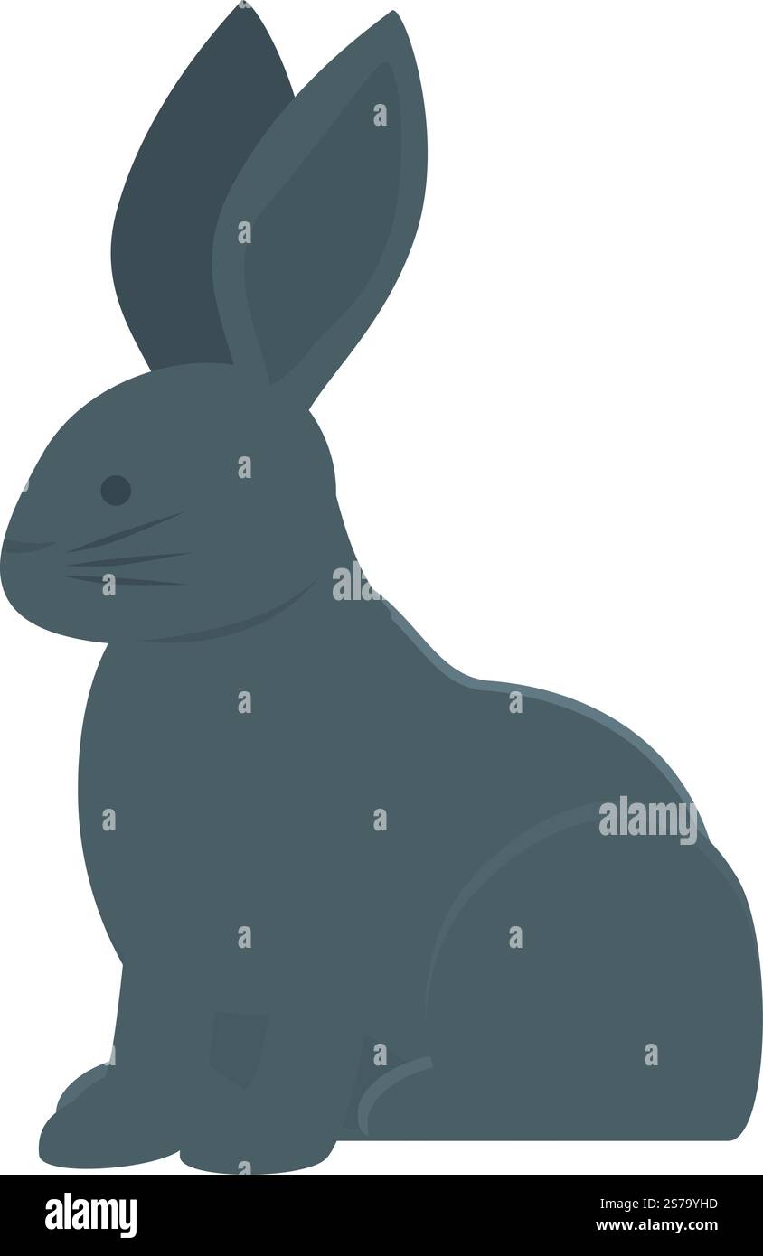 Black rabbit icon cartoon vector. Pet animal. Rodent mammal. Black ...