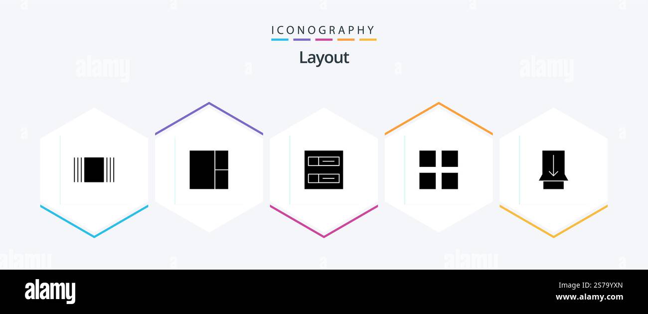Layout 25 Glyph icon pack including . grid. . slide Stock Vector Image ...