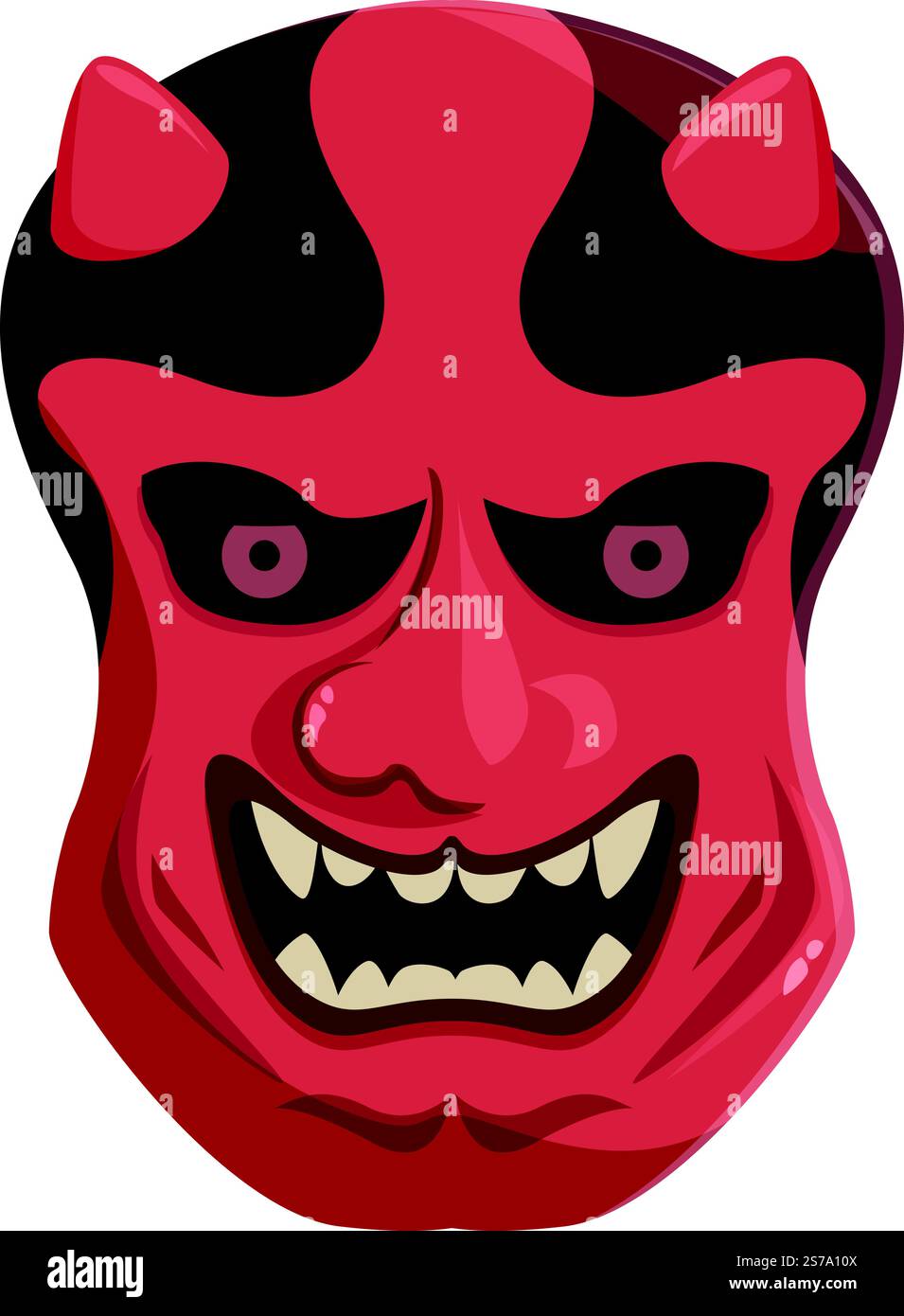 Monster japan mask icon cartoon vector. Face noh. Festival angry god ...