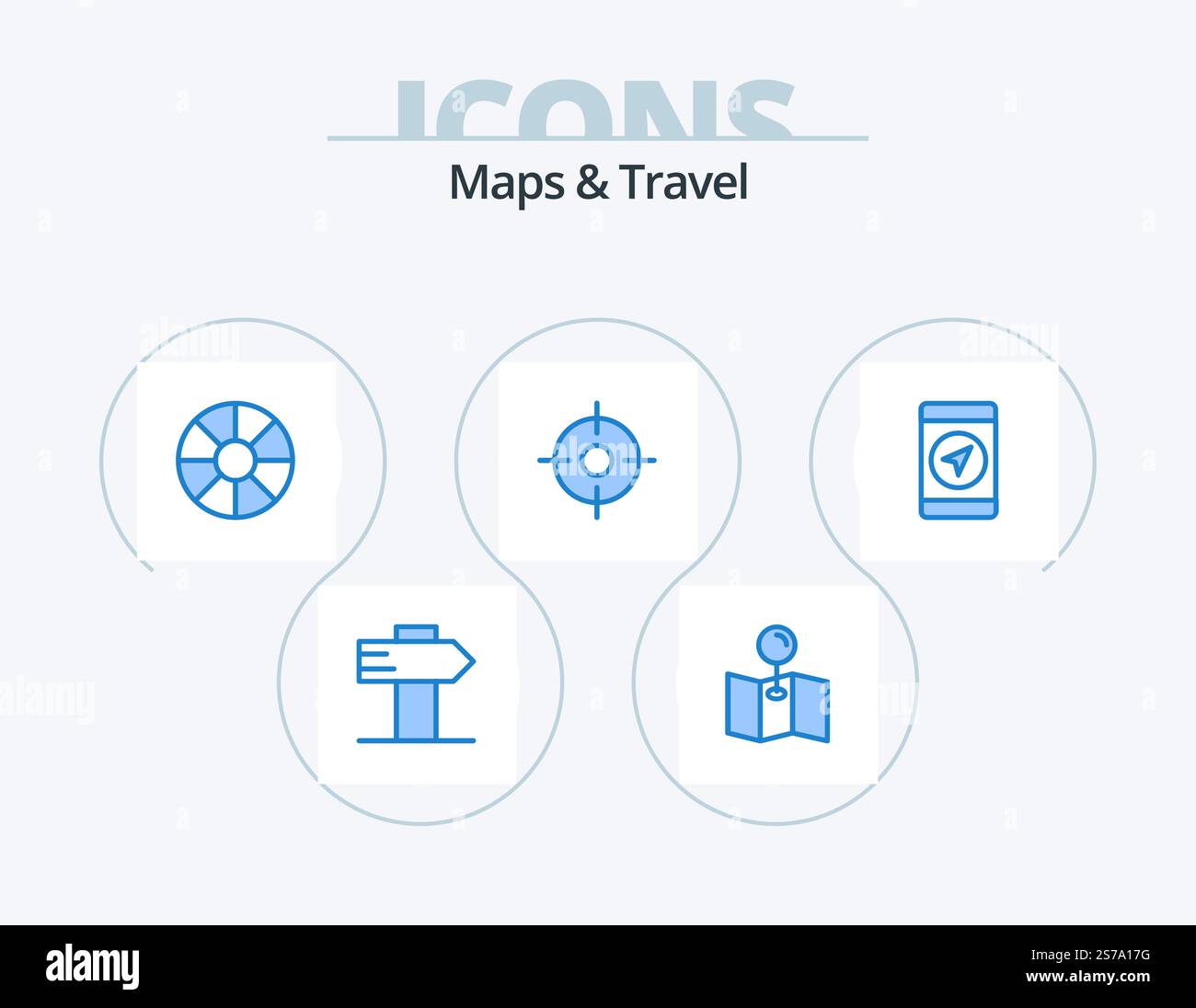 Maps and Travel Blue Icon Pack 5 Icon Design. . gps. . location Stock ...