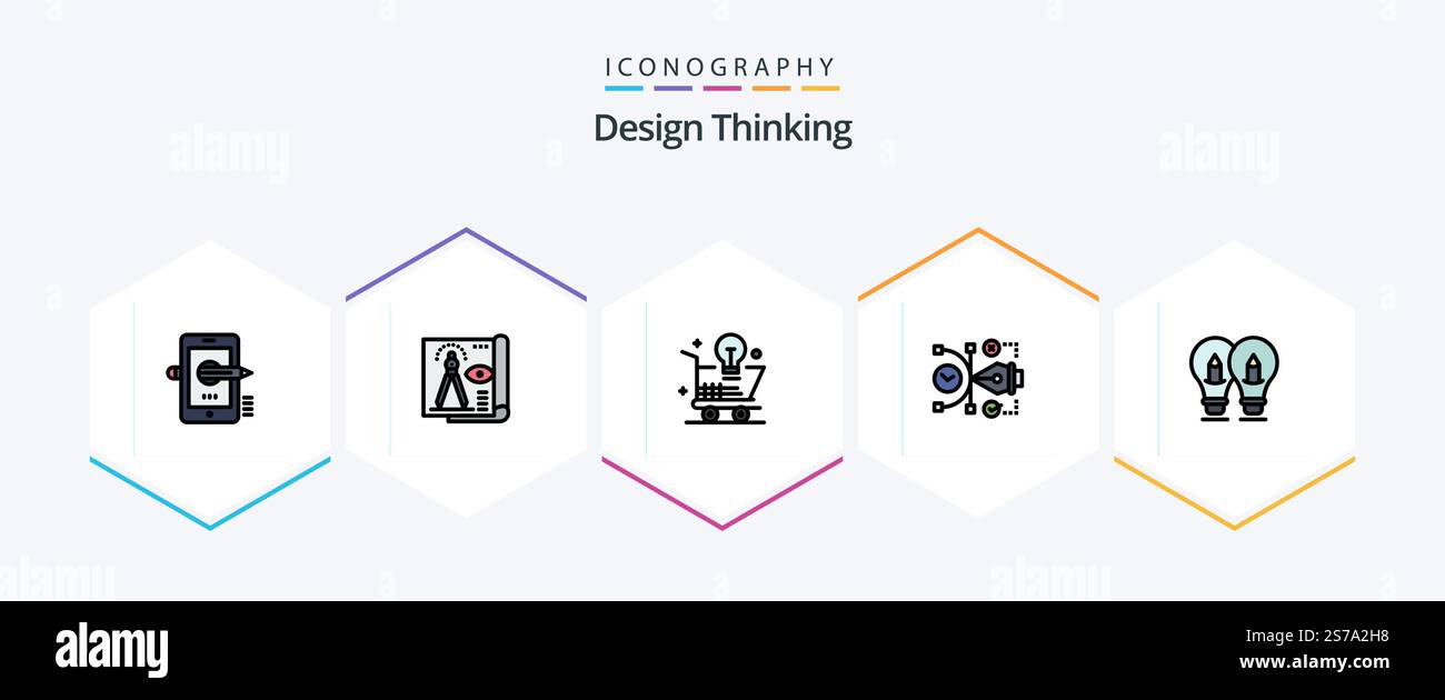 Design Thinking 25 FilledLine icon pack including art. file. paper ...