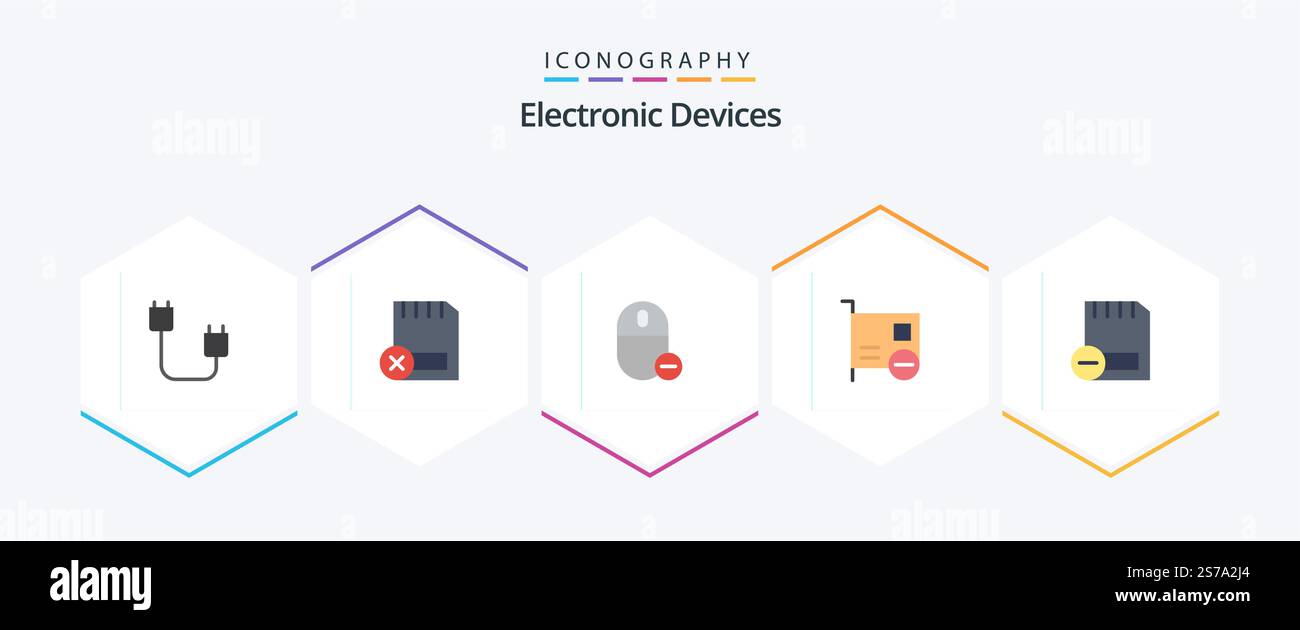 Devices 25 Flat icon pack including devices. card. hardware. remove. hardware Stock Vector