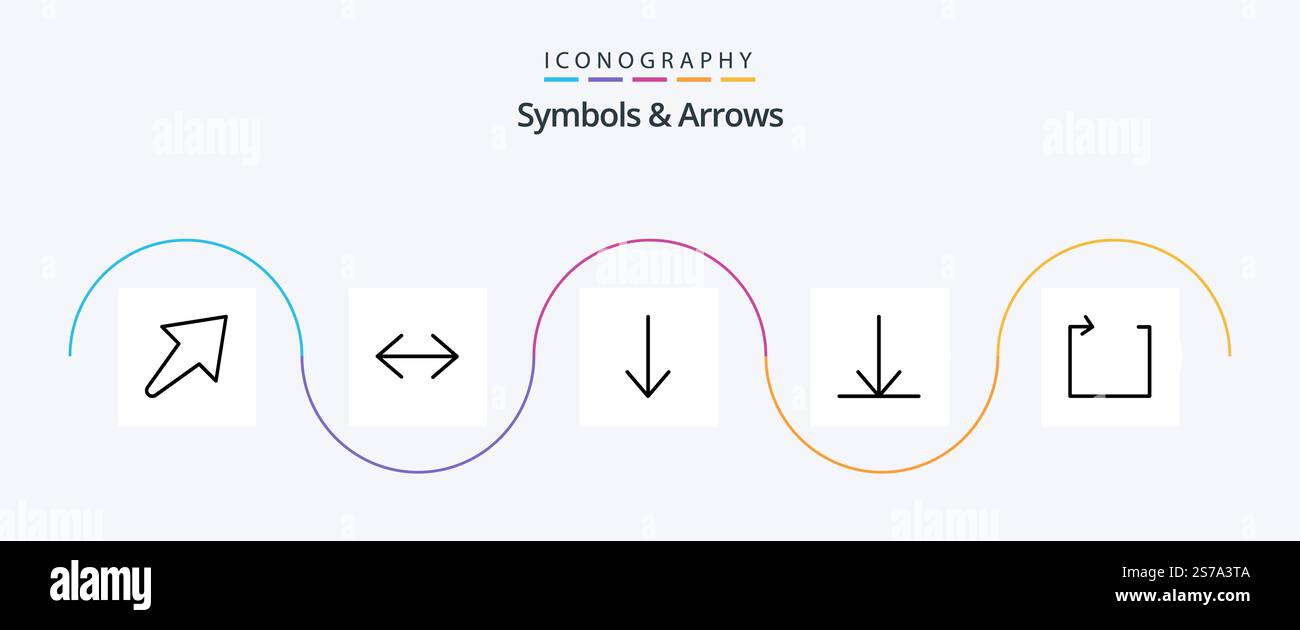 Symbols and Arrows Line 5 Icon Pack Including . down Stock Vector Image ...