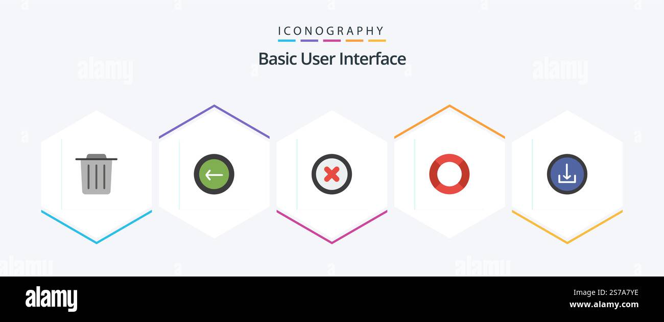 Basic 25 Flat icon pack including download. application. canceled. ux ...