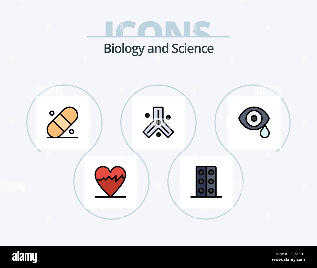 Biology Line Filled Icon Pack 5 Icon Design. . . bio. table. science ...