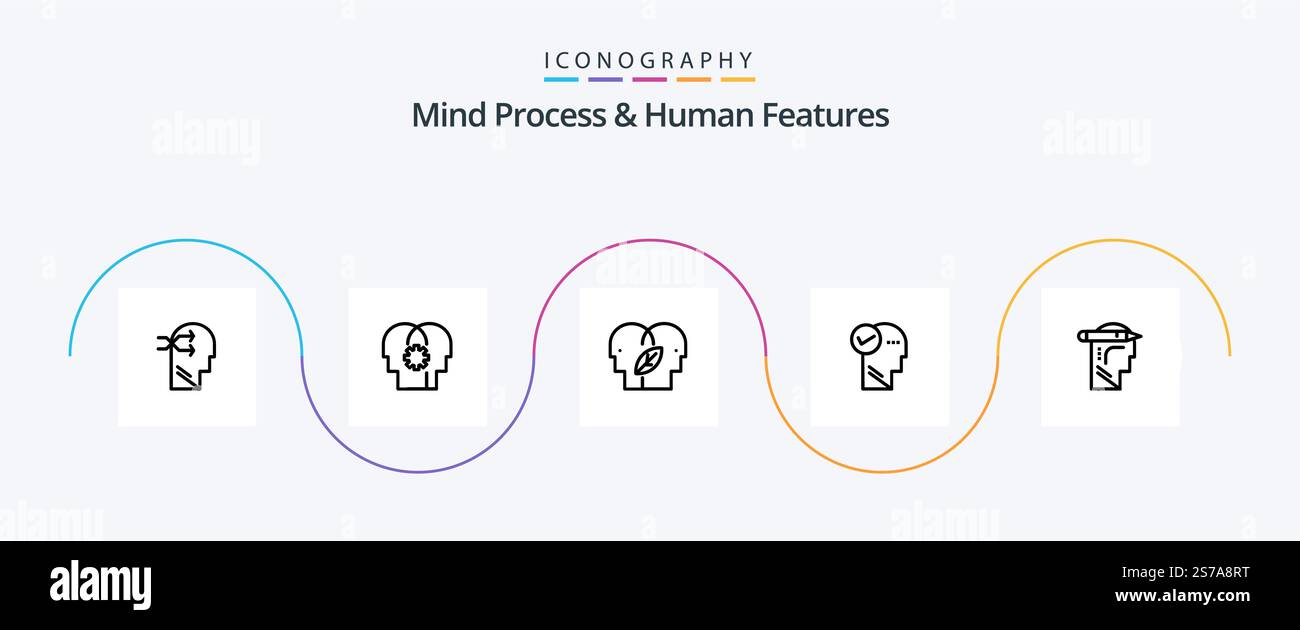 Mind Process And Human Features Line 5 Icon Pack Including mind. eco ...