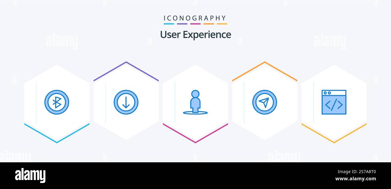 User Experience 25 Blue icon pack including . . user. development. web Stock Vector