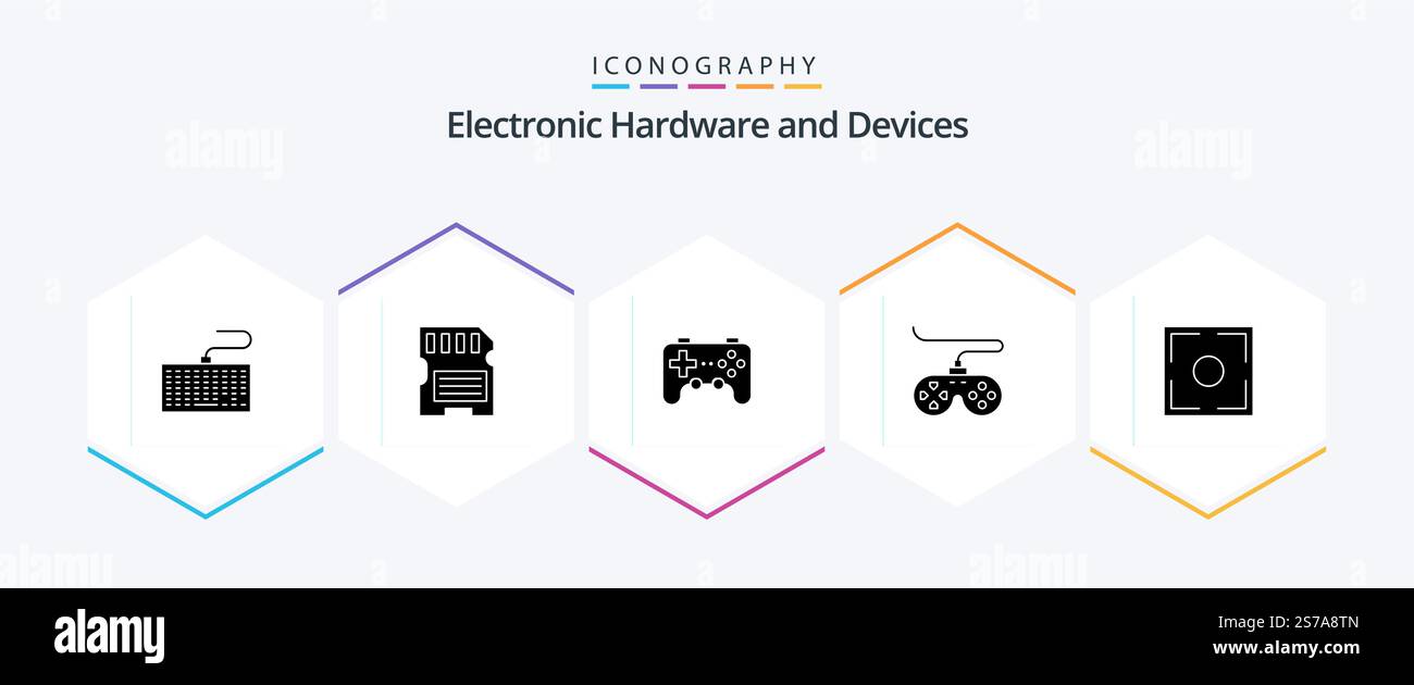 Devices 25 Glyph icon pack including . point. controller. photo. focus ...