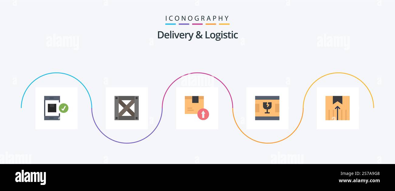 Delivery And Logistic Flat 5 Icon Pack Including shapes. delivery ...