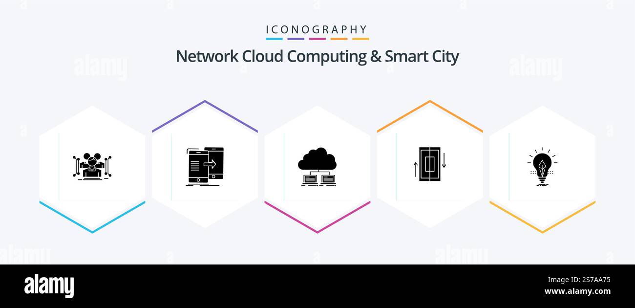 Network Cloud Computing And Smart City 25 Glyph icon pack including synchronization. synchronization. data. server Stock Vector