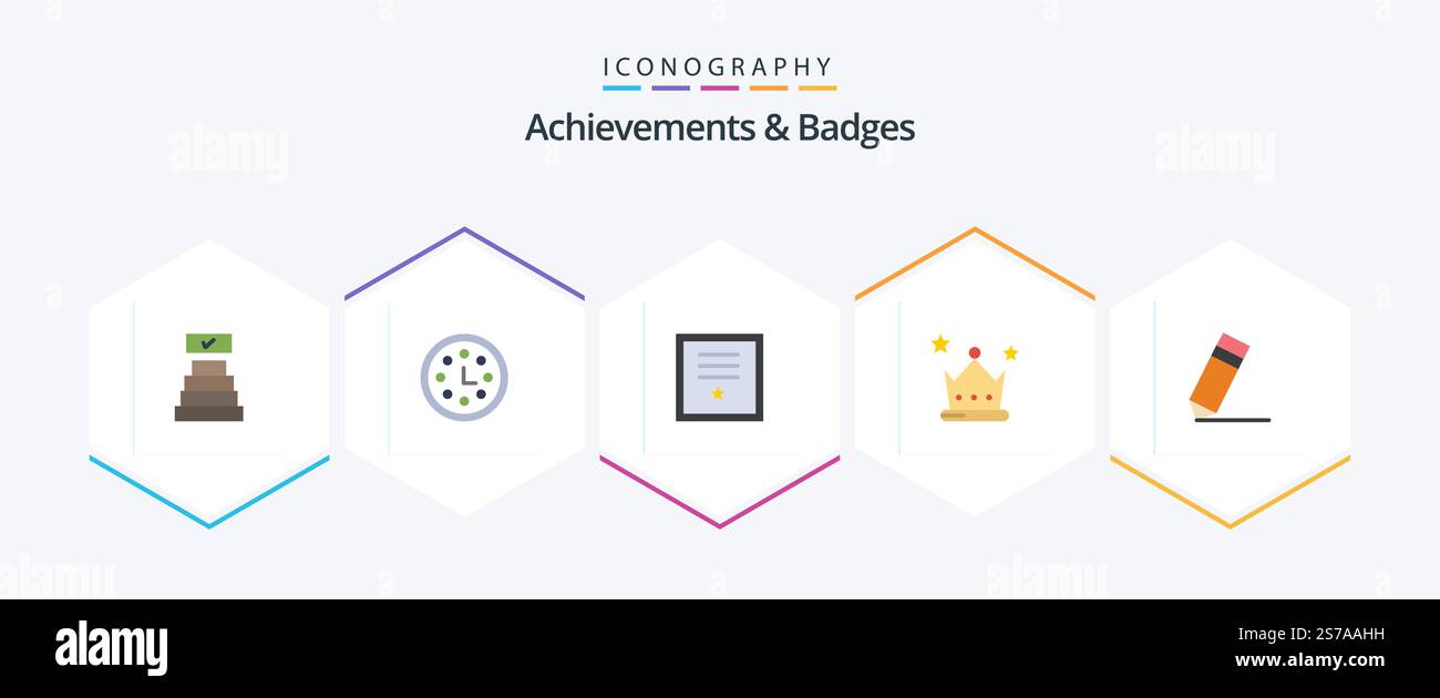 Achievements and Badges 25 Flat icon pack including design. wreath ...