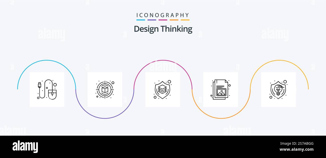Design Thinking Line 5 Icon Pack Including creative. gallery. brain ...