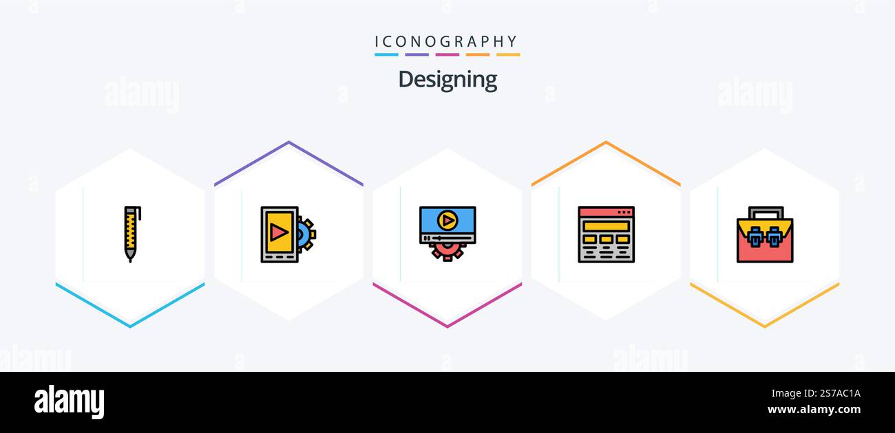 Designing 25 FilledLine icon pack including construction. bag. setting ...