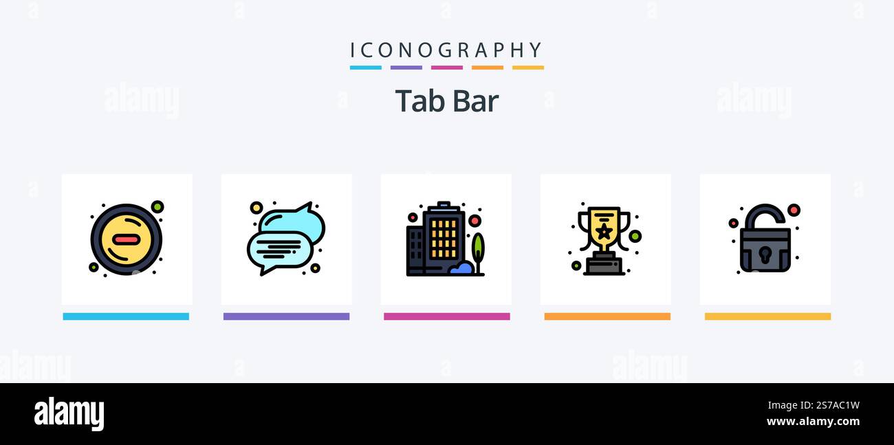 Tab Bar Line Filled 5 Icon Pack Including . upload. trophy. up ...