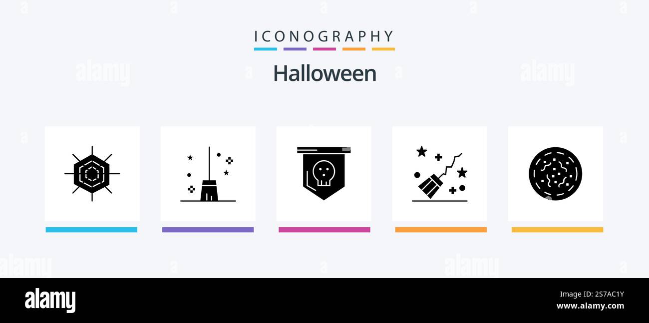 Halloween Glyph 5 Icon Pack Including spooky. halloween. halloween. witchcraft. halloween. Creative Icons Design Stock Vector