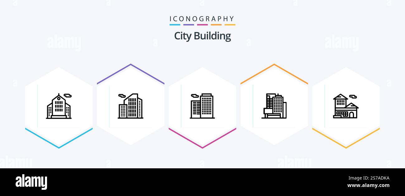 City Building 25 Line icon pack including . building. building. bank ...
