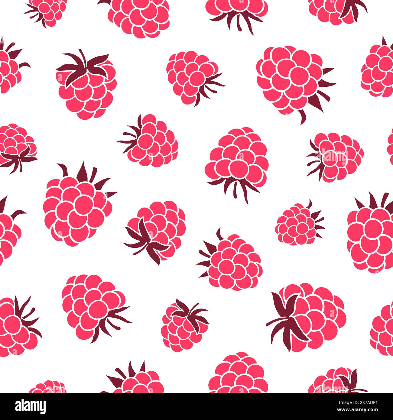 Seamless raspberry pattern. Vector berry print Stock Vector