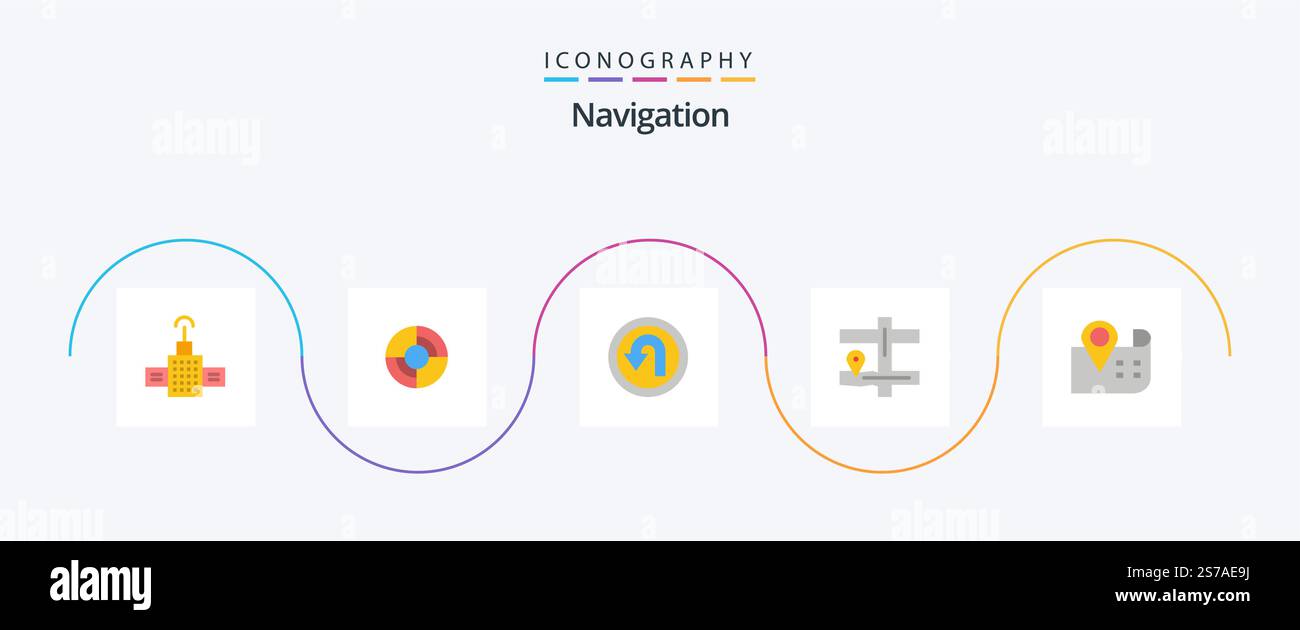 Navigation Flat 5 Icon Pack Including . navigation. back. map ...