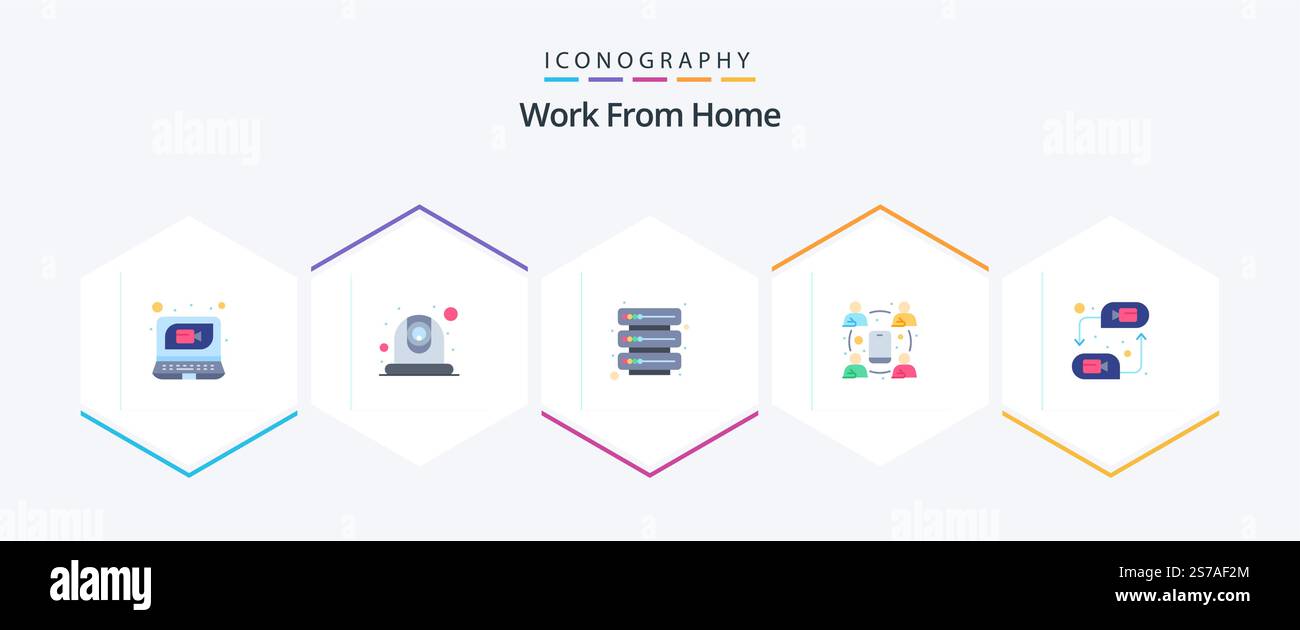 Work From Home 25 Flat icon pack including online. communication ...