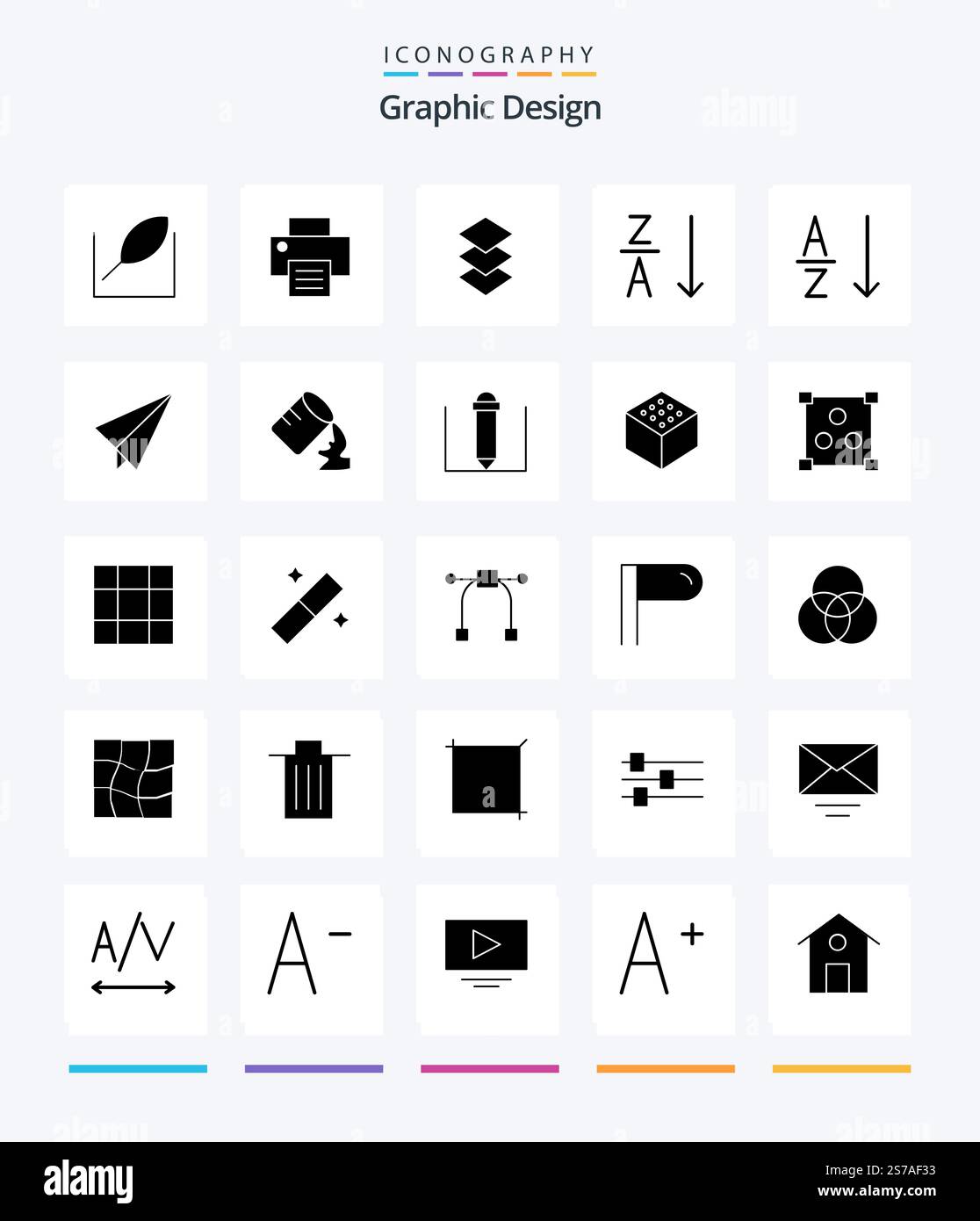 Creative Design 25 Glyph Solid Black icon pack  Such As humid. glass. stack. plane. paper Stock Vector