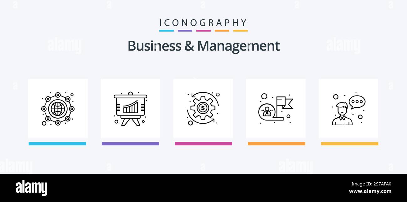 Business And Management Line 5 Icon Pack Including hour. money. filter ...